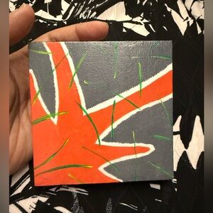 Original Abstract Gray and Orange Art Piece